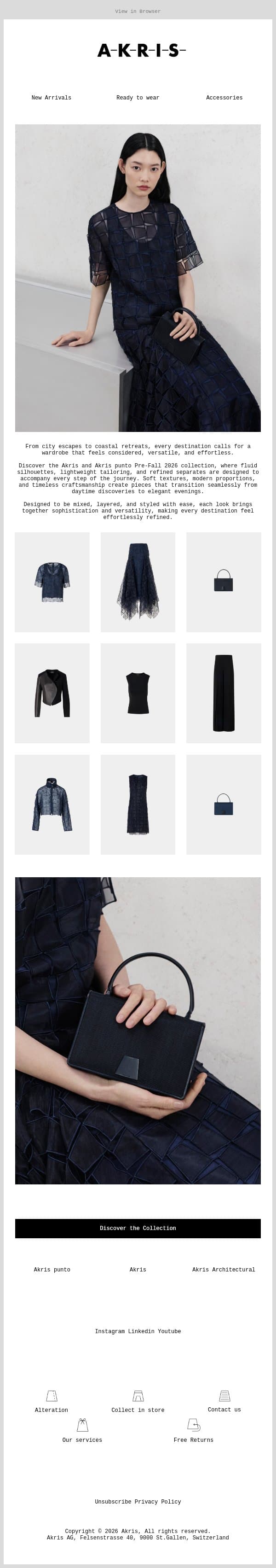 Summer Destination: The Perfect Wardrobe email from Akris screenshot