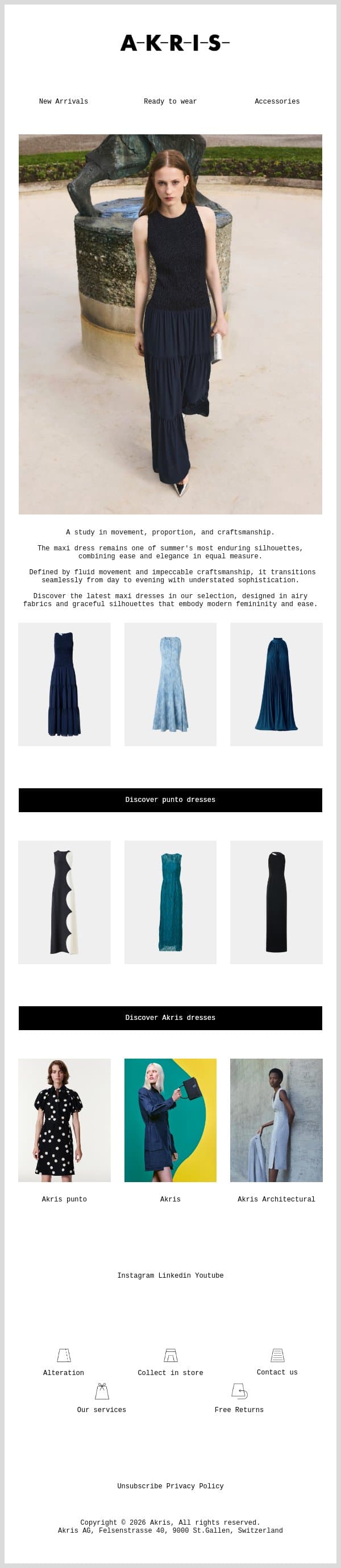 In Full Lenght: Maxi Dress email from Akris screenshot