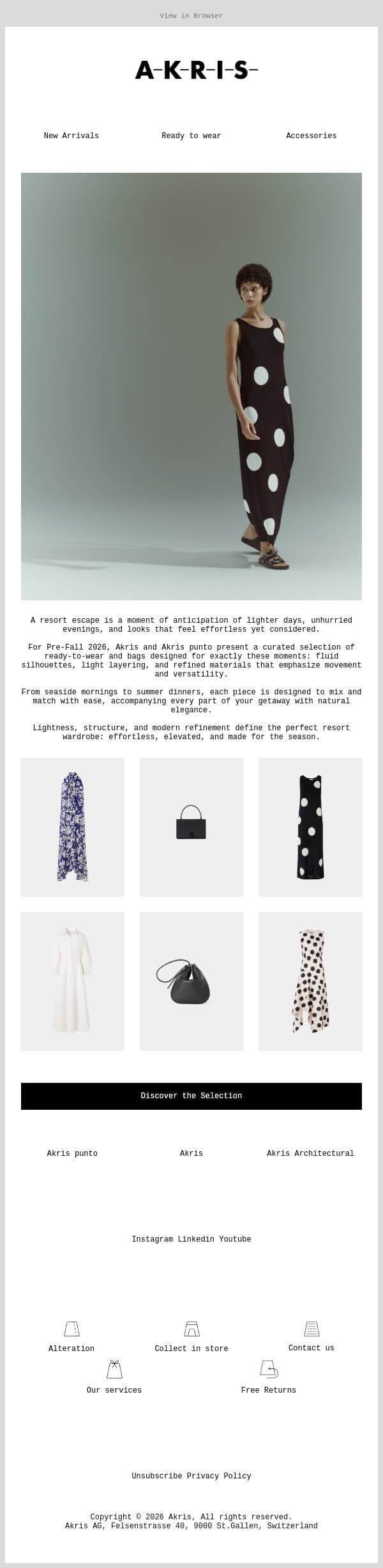 Resort Escape: Hamptons Chic email from Akris screenshot
