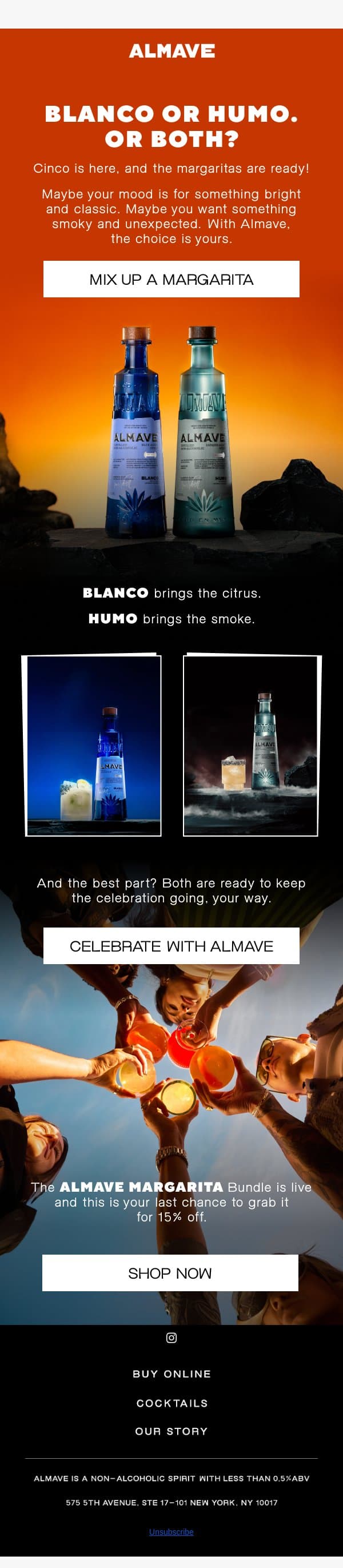 Last call for Margaritas email from Almave screenshot