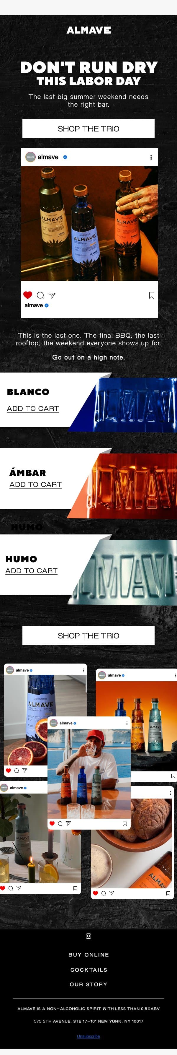 Be The Ultimate Host This Labor Day Weekend email from Almave screenshot