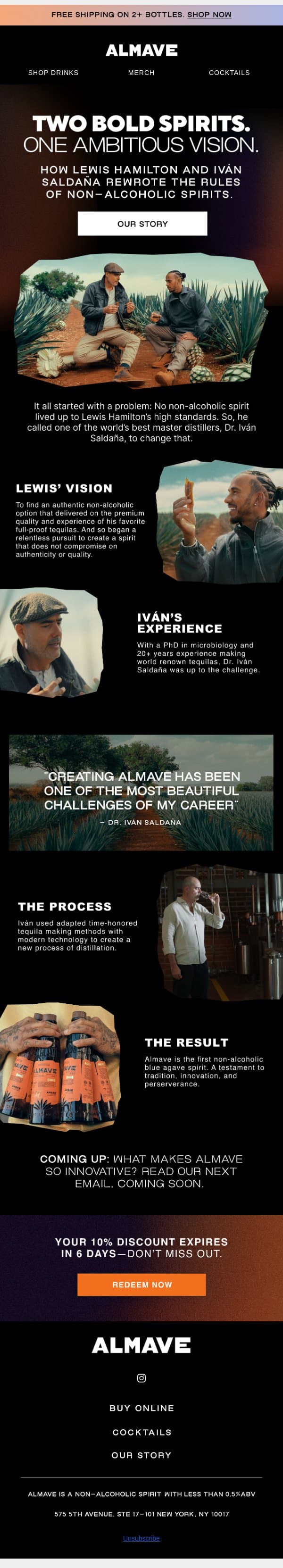 The Story Behind Almave email from Almave screenshot