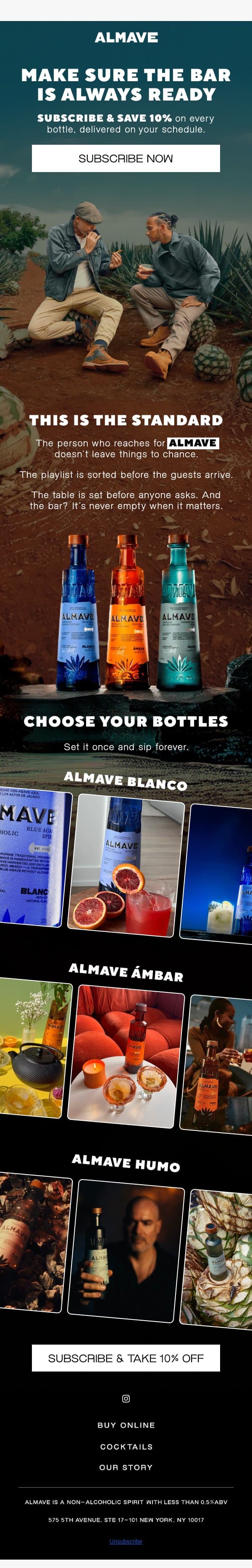 Always stocked. Always ready. Always Almave. email from Almave screenshot