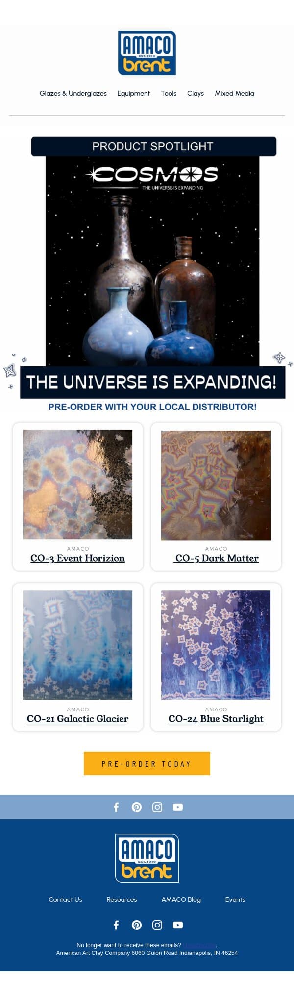 Meet Our Newest Cosmos ✨ email from AMACO screenshot