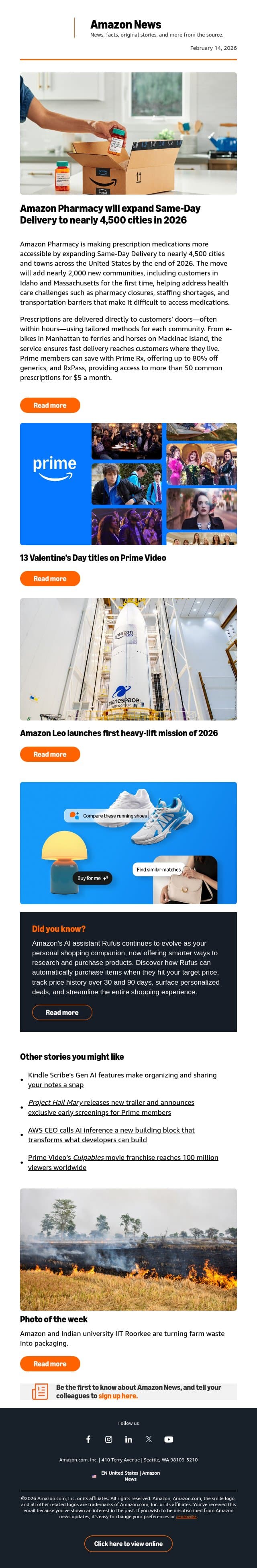 Get same-day prescriptions with Amazon Pharmacy email from Amazon screenshot