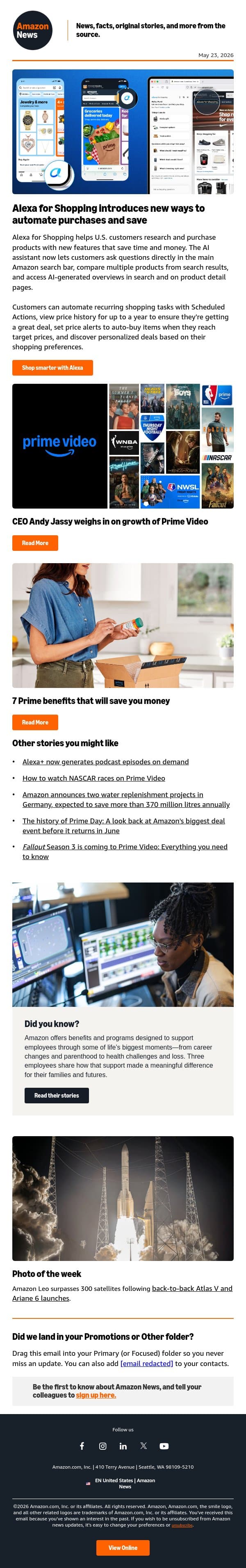 How Alexa for Shopping saves you time and money email from Amazon screenshot