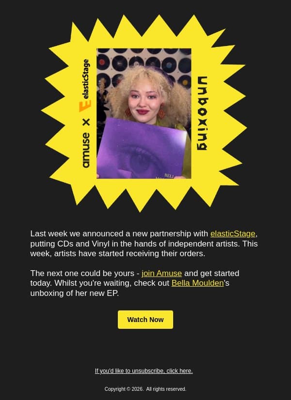 Amuse Artists 🤝 Vinyl & CDs email from Amuse screenshot