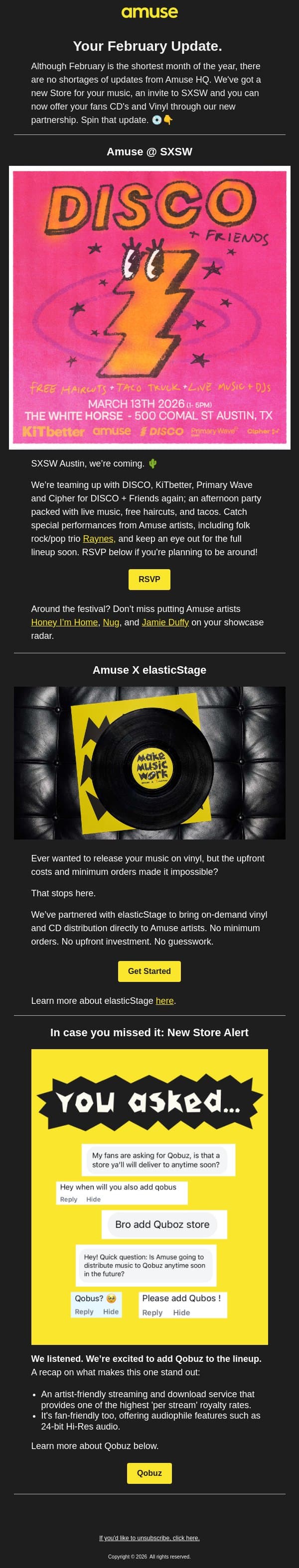 Feb. In Focus. email from Amuse screenshot