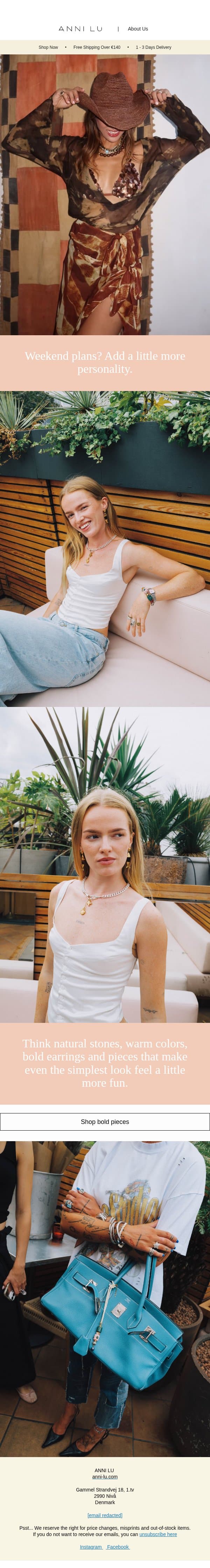 A little wild for the weekend ✨ email from Anni Lu screenshot