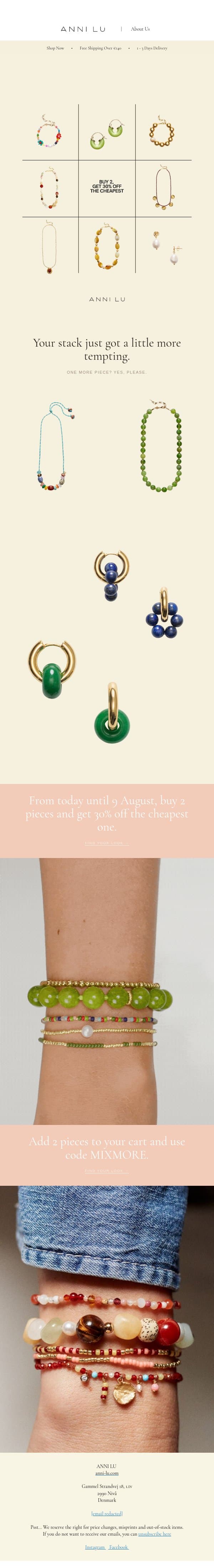 Buy 2, save on the second email from Anni Lu screenshot