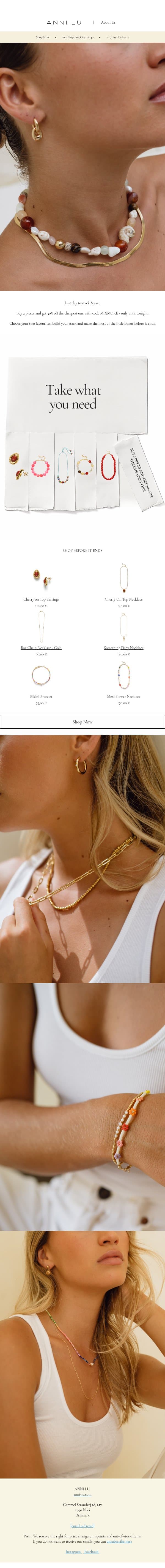 Last day to stack & save email from Anni Lu screenshot