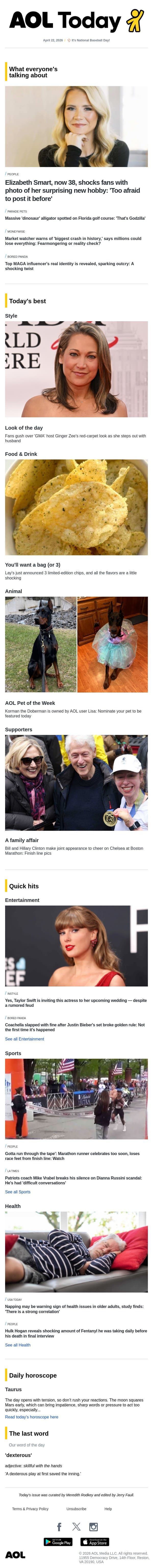 MAGA influencer's identity exposed; marathon fail; new Lay's flavors email from AOL screenshot