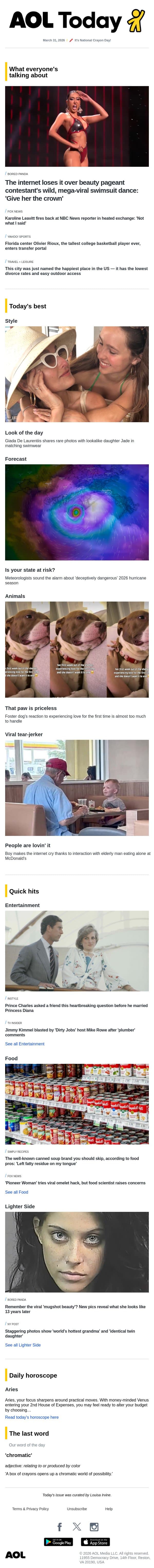 Jimmy Kimmel blasted for 'plumber' comment; 'mugshot beauty' returns; Karoline Leavitt fires back email from AOL screenshot