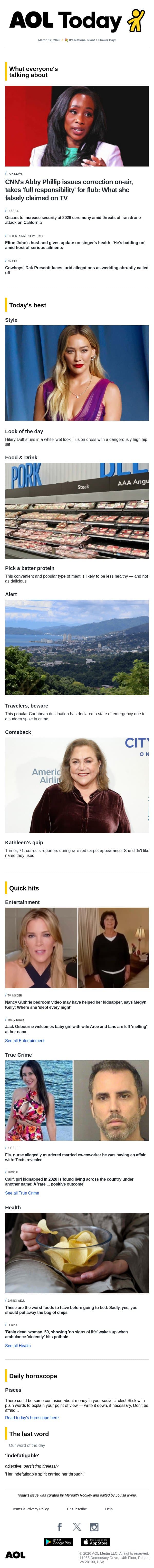 CNN's flub; Elton John's health; Jack Osbourne's new baby email from AOL screenshot