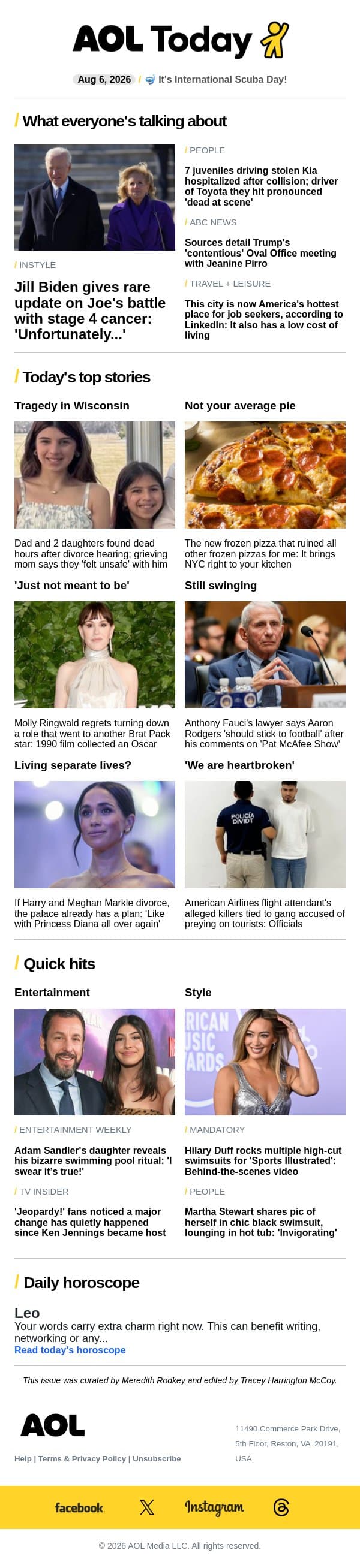 Biden's cancer update; gang preying on tourists; 'Jeopardy!' change email from AOL screenshot