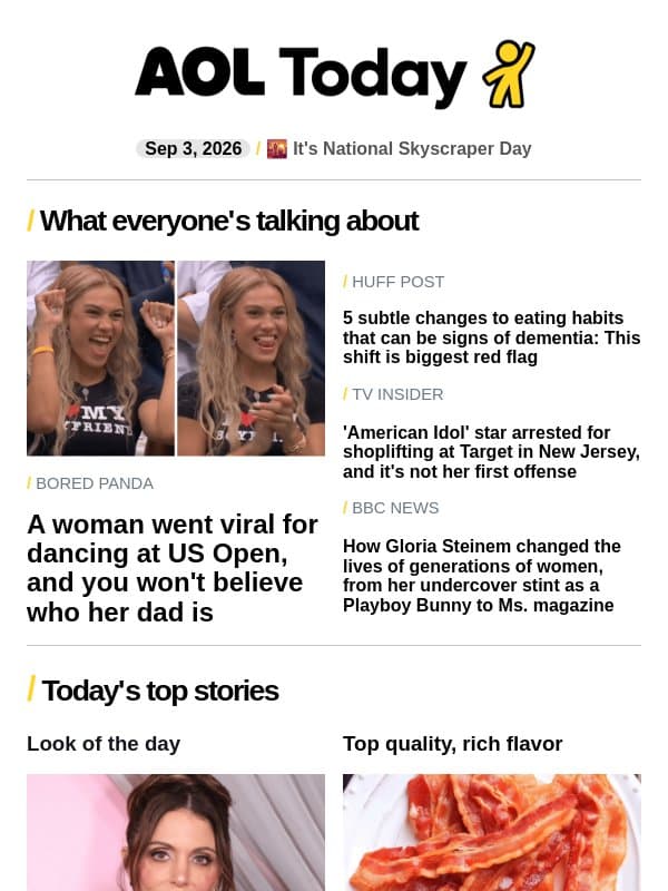 'Scromiting' on rise; actress dies at 33; Gloria Steinem's legacy email from AOL