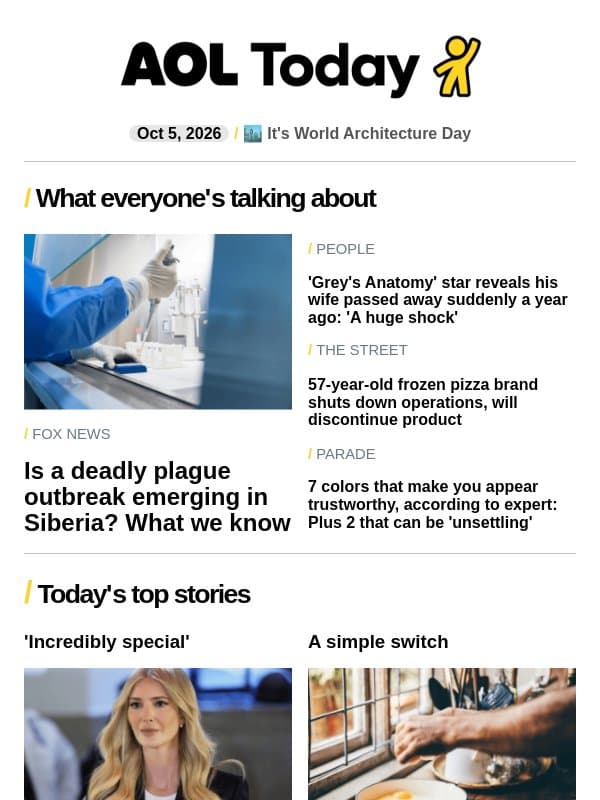 Plague outbreak; brewery closing; actor's shocking loss email from AOL