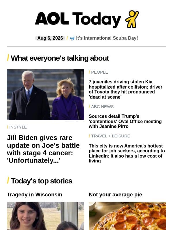 Biden's cancer update; gang preying on tourists; 'Jeopardy!' change email from AOL