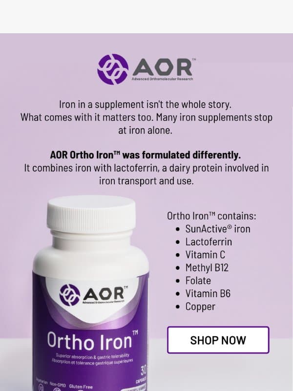 Not all iron supplements are created equal email from AOR