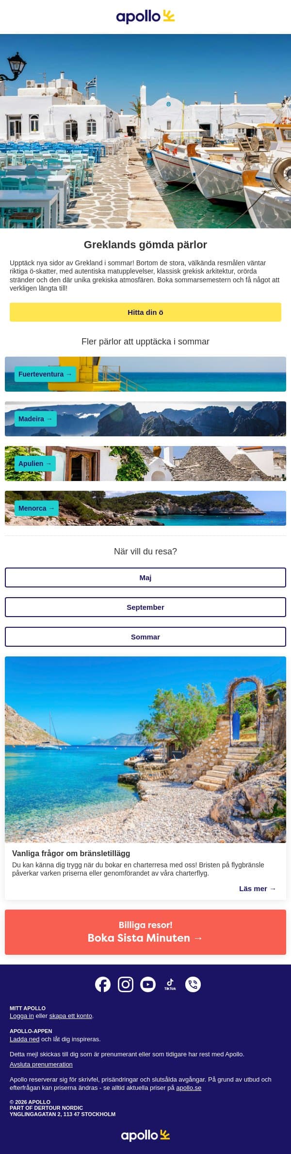 Greklands gömda pärlor email from Apollo screenshot