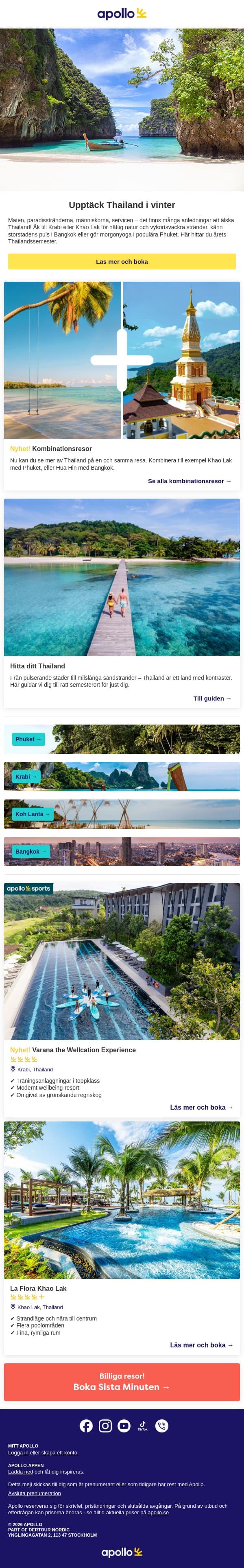 Blir det Thailand i vinter? email from Apollo screenshot