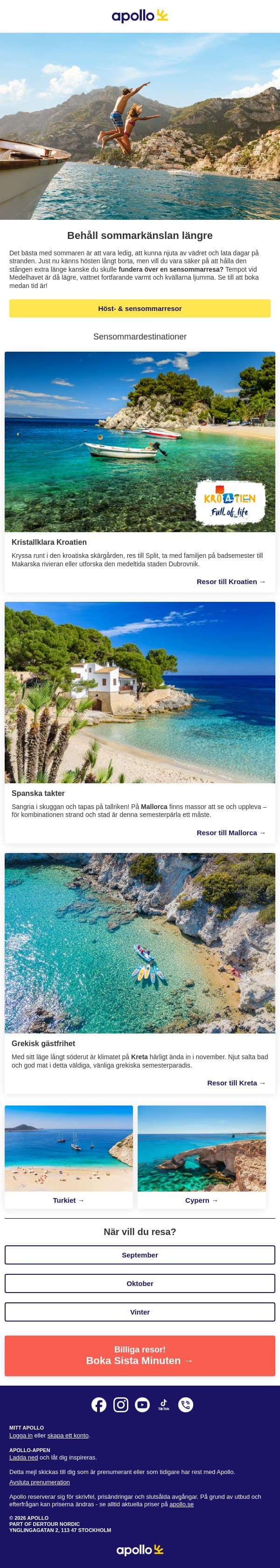 Håll hösten stången email from Apollo screenshot