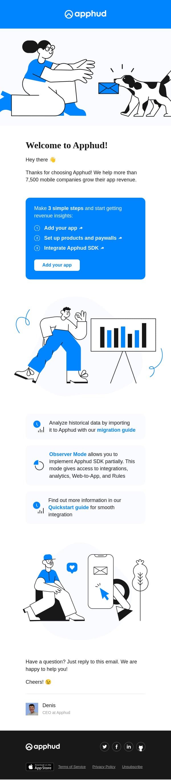 Welcome to Apphud! email from Apphud screenshot
