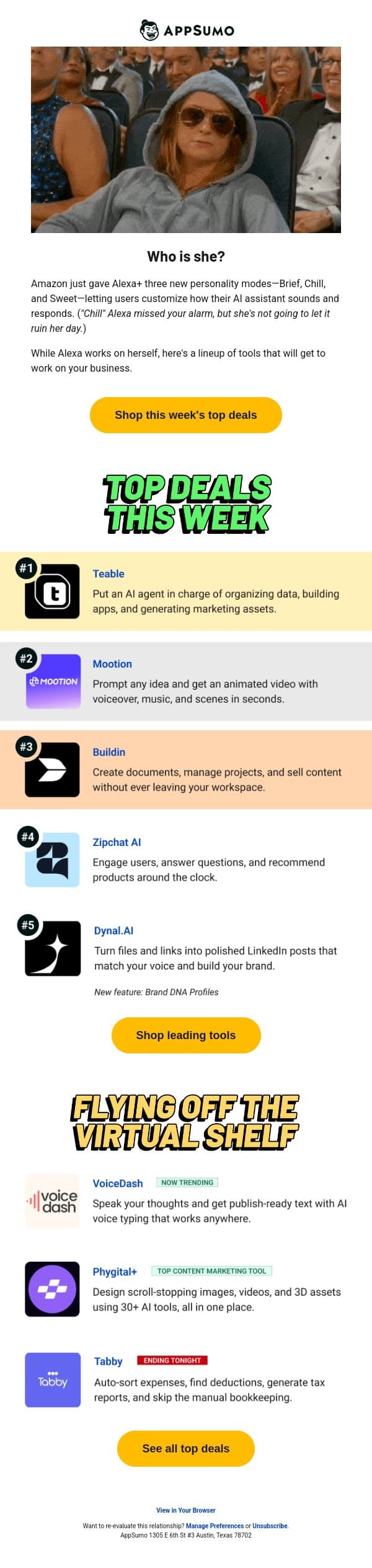Caught a vibe email from AppSumo screenshot