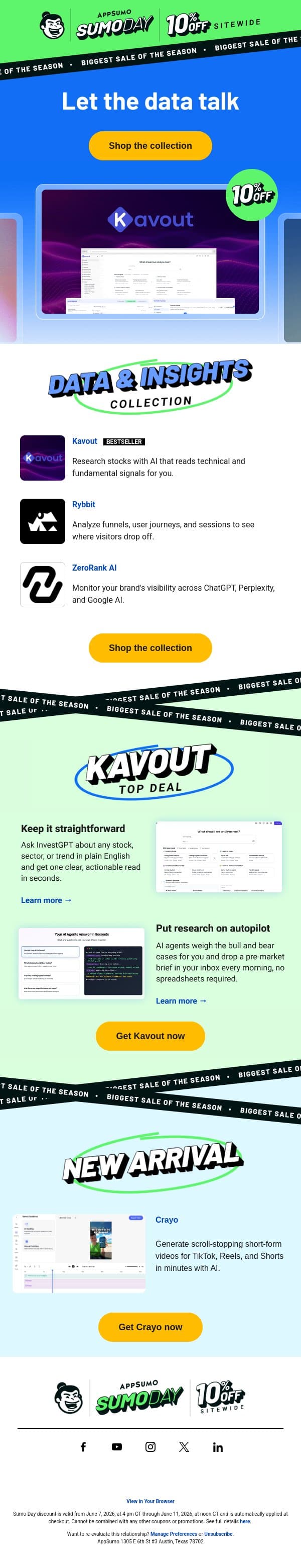 Insight 20/20 email from AppSumo screenshot