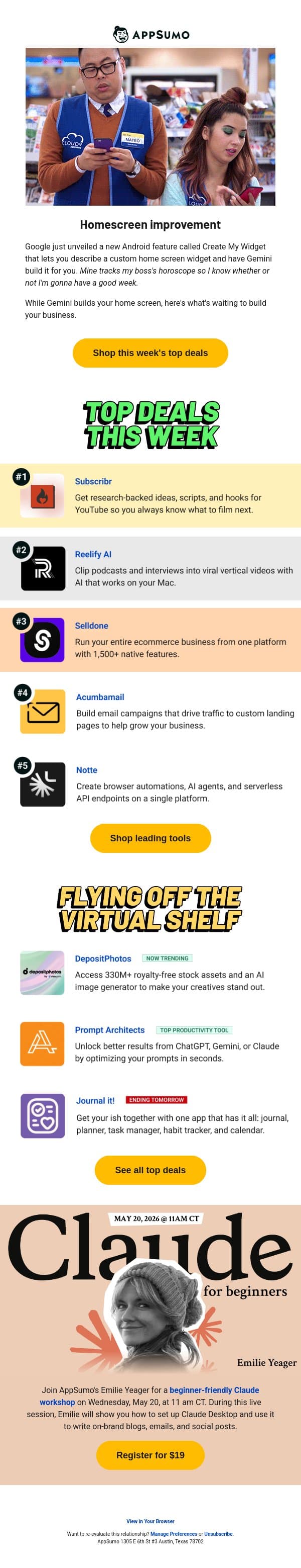 High app-titude email from AppSumo screenshot