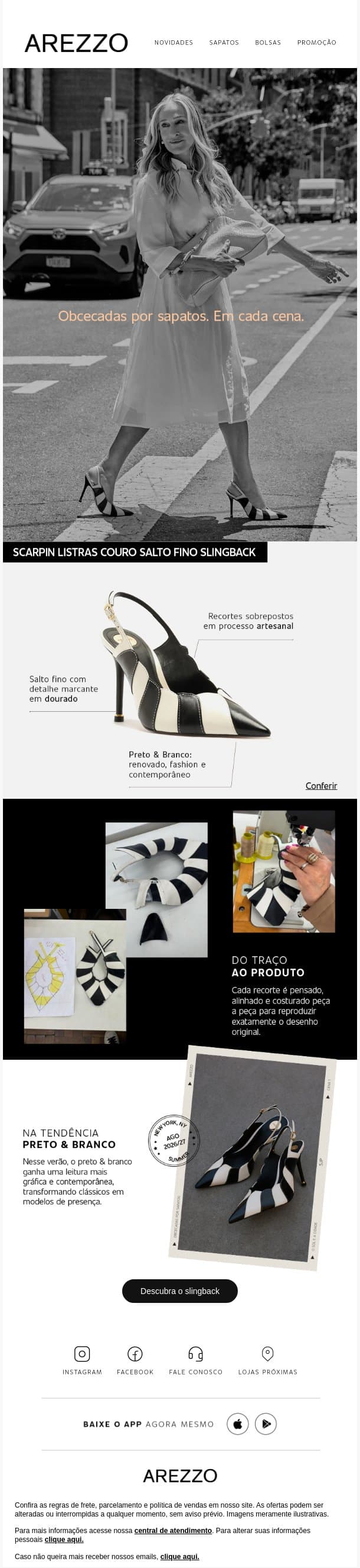 Por trás do novo favorito email from Arezzo screenshot