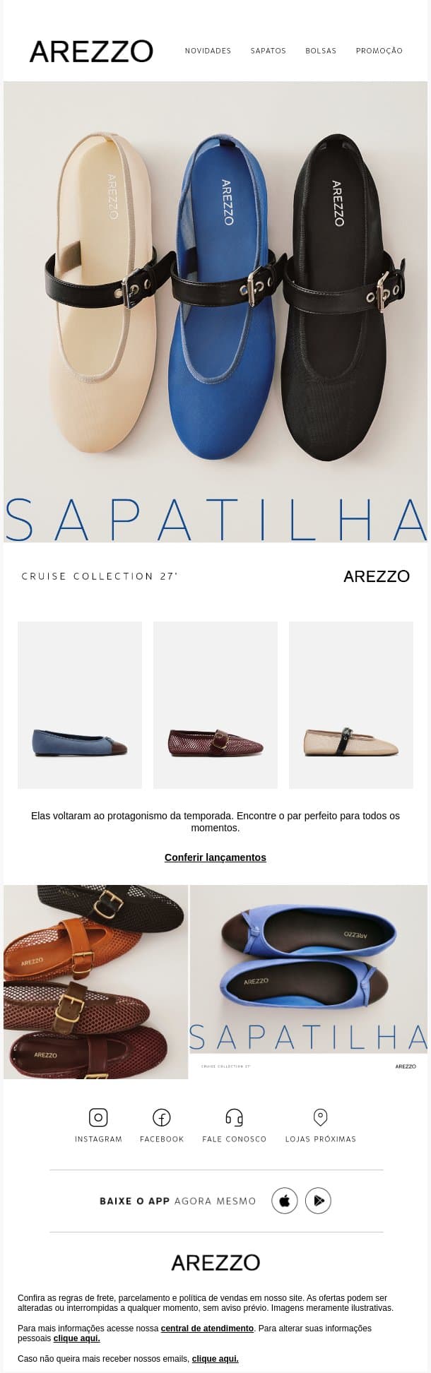 Elas voltaram com tudo! email from Arezzo screenshot