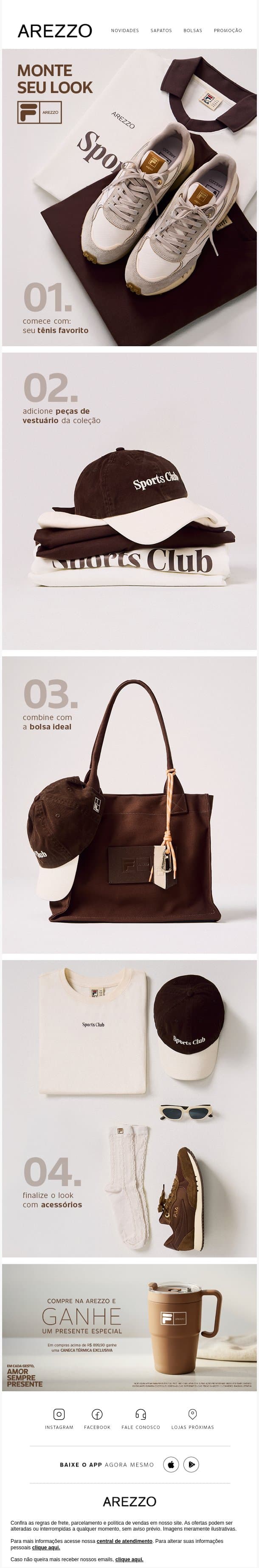 O look perfeito? A gente mostra o caminho email from Arezzo screenshot