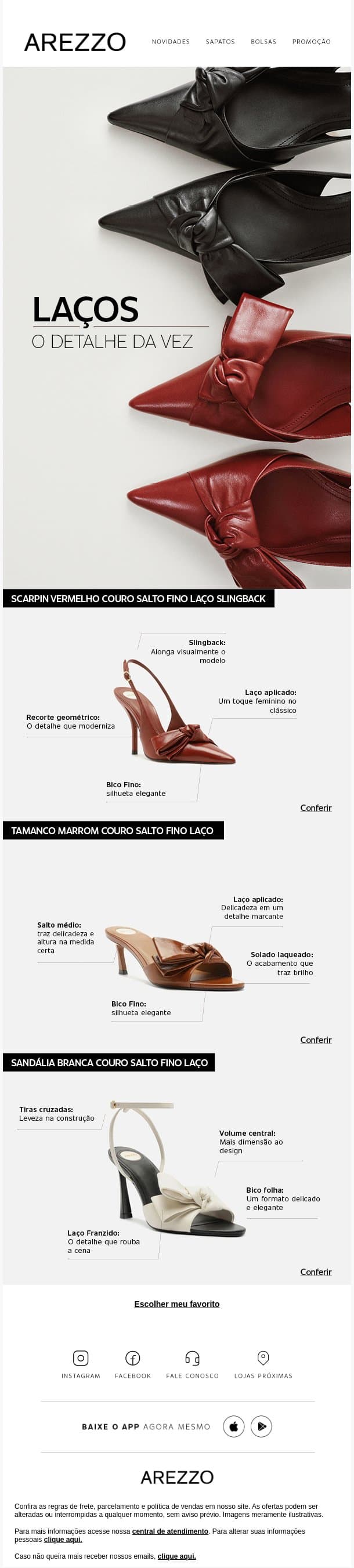 Laços sob um novo olhar 🎀 email from Arezzo screenshot