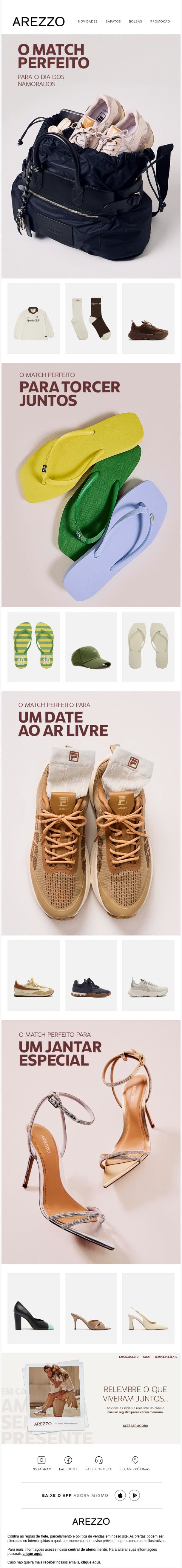 Combinações feitas para acontecer! email from Arezzo screenshot