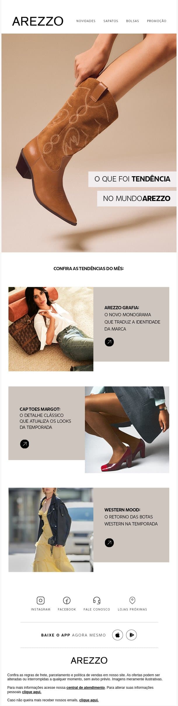 💫 O que foi tendência no mundo Arezzo email from Arezzo screenshot
