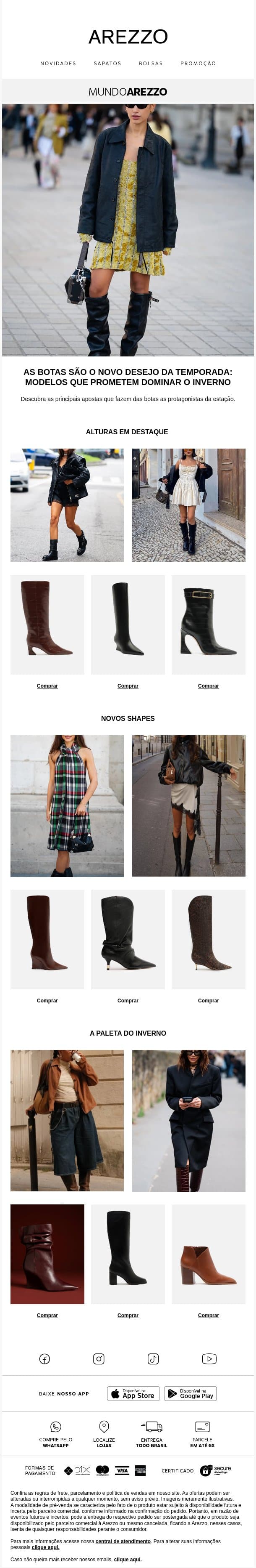 👢 Protagonistas da temporada: botas email from Arezzo screenshot
