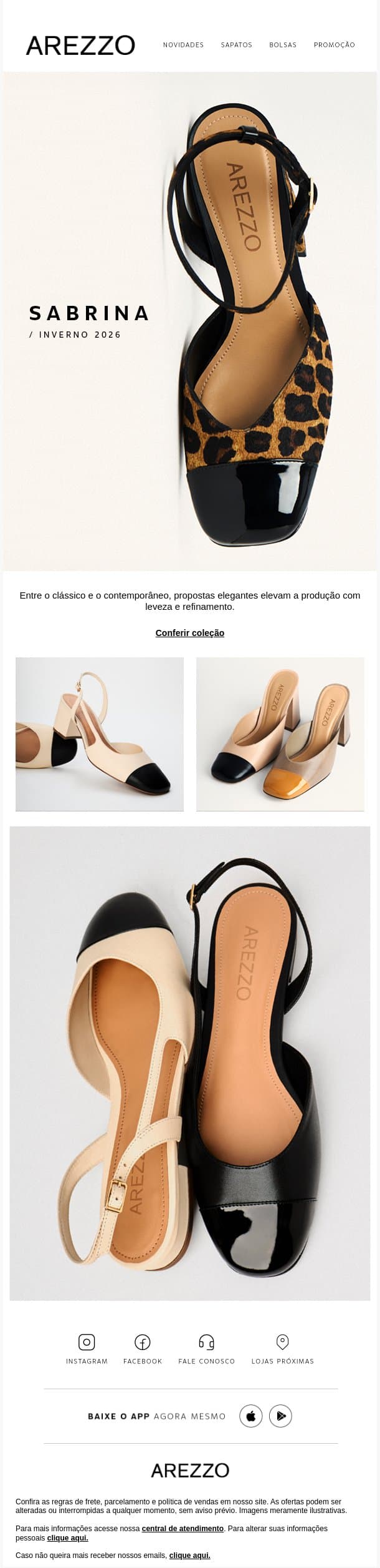 NOVIDADES COM 12% DE CASHBACK email from Arezzo screenshot