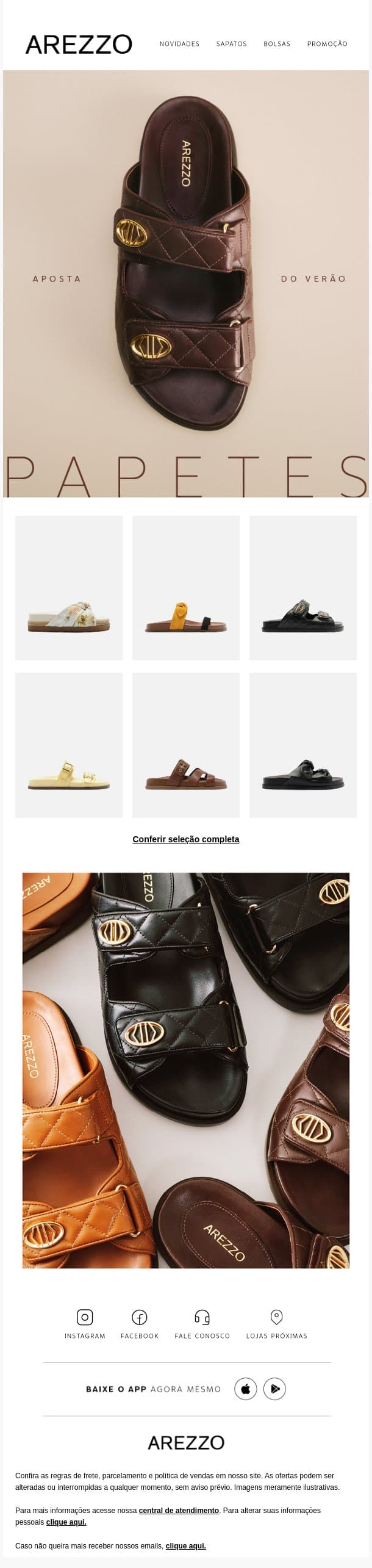 A vez das papetes 💖 email from Arezzo screenshot