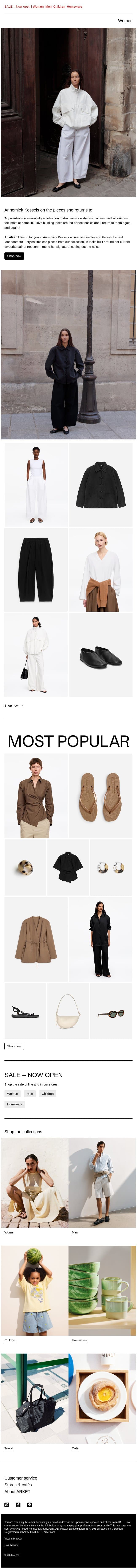 Annemiek Kessels of Modedamour: My ARKET favourites email from Arket screenshot