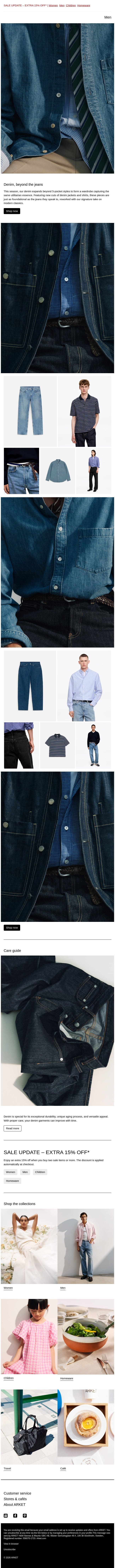 Denim, beyond the jeans email from Arket screenshot
