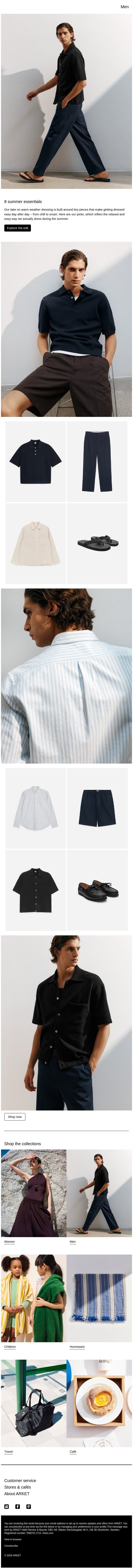 8 summer essentials email from Arket screenshot