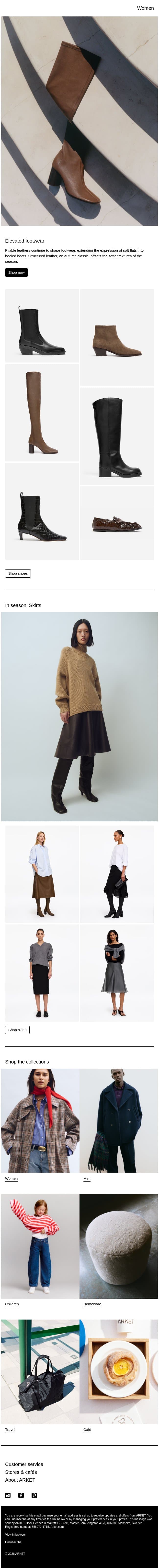 Leather shoes, soft or structured email from Arket screenshot