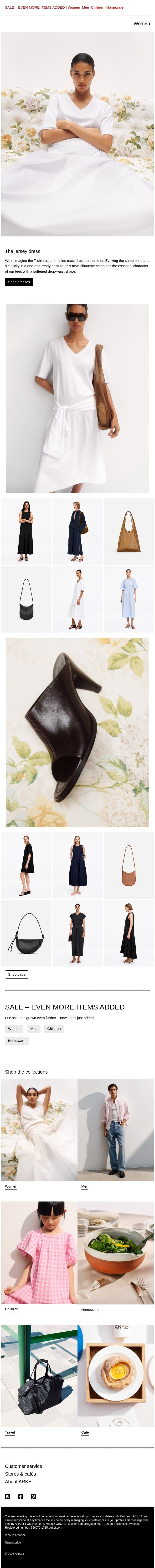 The jersey dress email from Arket screenshot