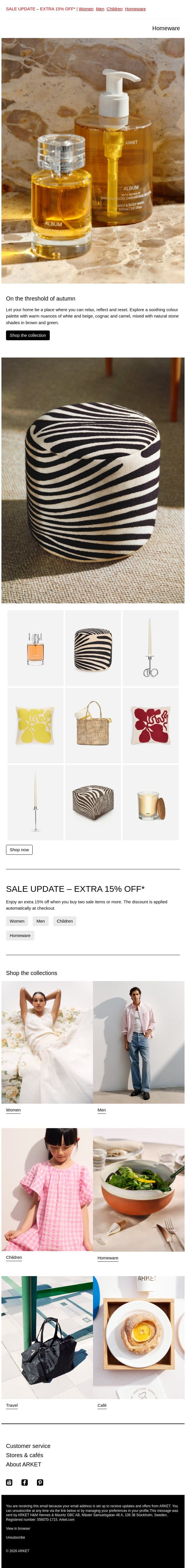 On the threshold of autumn email from Arket screenshot