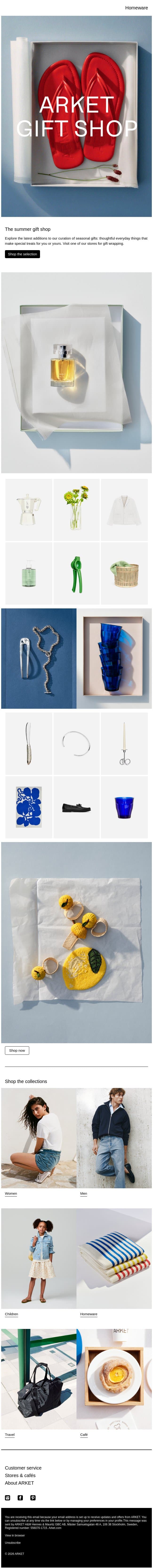 Everyday beauty to give or keep email from Arket screenshot