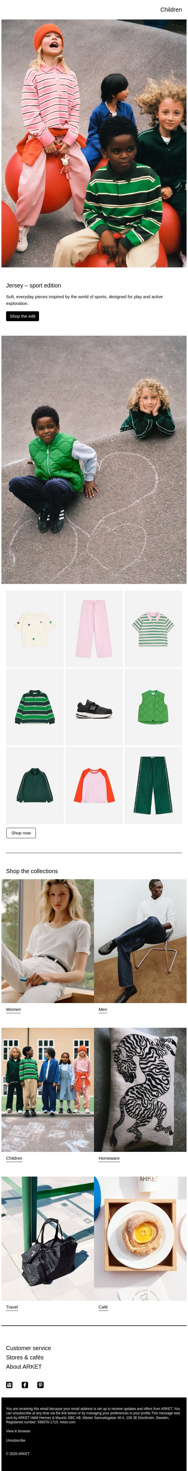 Jersey – sport edition email from Arket screenshot