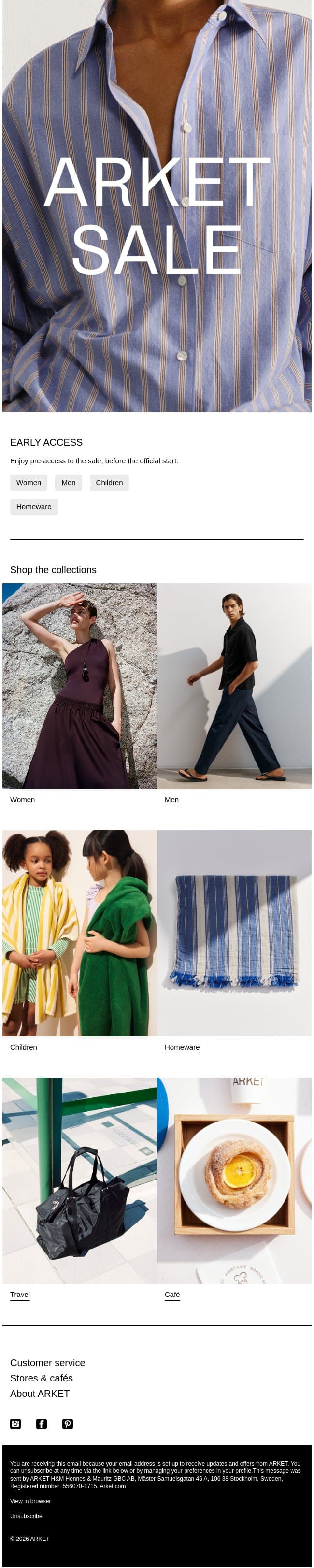 SALE – Exclusive pre-access email from Arket screenshot