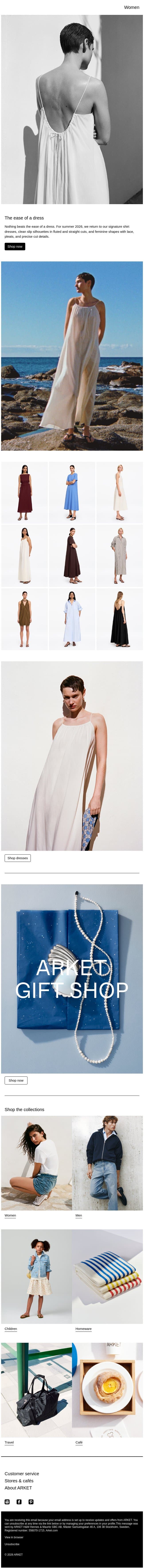 The ease of a dress email from Arket screenshot