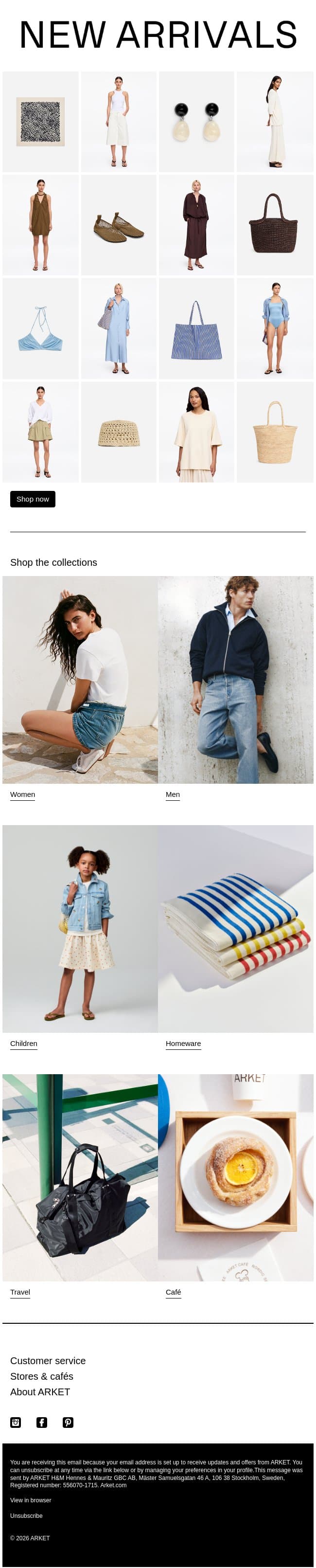New in womenswear email from Arket screenshot